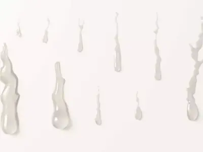 10 Water Drop 3D model - Set of Water Droplets 3D model 3D model