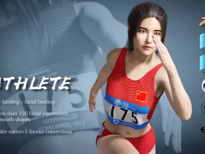 Original Track and Field athletes 3D model