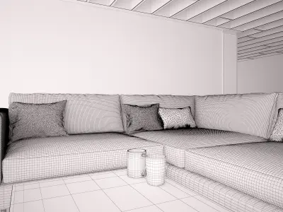 Home and Office - The dark sofa furniture design 05 3D model