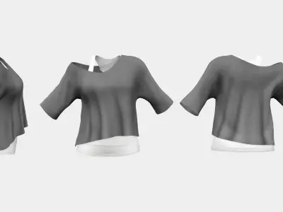 Tank Top With Off Shoulder Batwing Top Low-poly 3D model