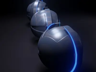 Sci-Fi Scanner Robot Low-poly 3D model