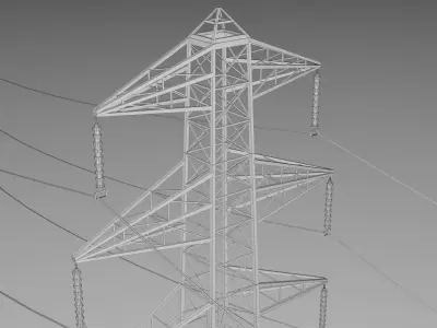 Electricity pylon - Game Ready Low-poly 3D model