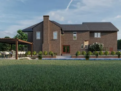 3d model residence landscape and design sketchup with lumion  3D model