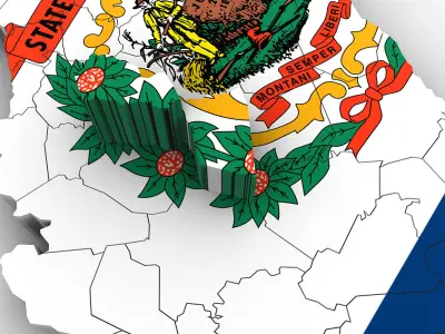 West Virginia Political Map 3D model