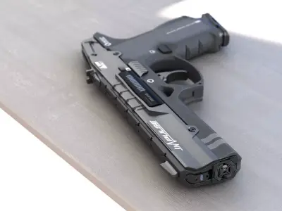 D-pistol gun 3D model