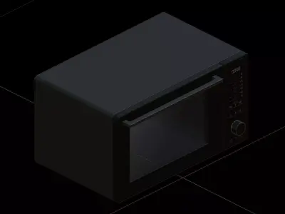 Black Microwave 3D model