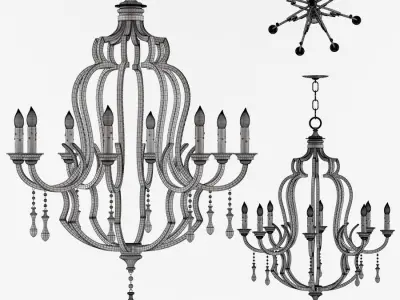 Currey and Company - Waterloo Chandelier Lighting 3D model