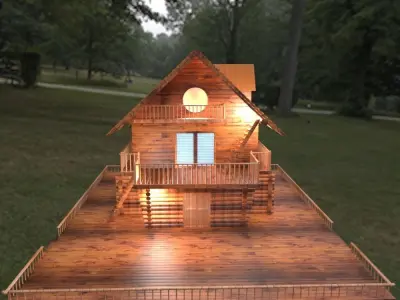Cabin 3d model log 3D model