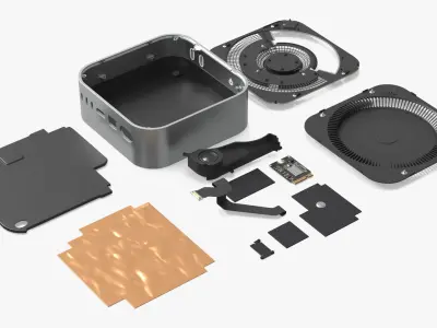  Mac Mini M4 Exploded Computer Hardware Silver 