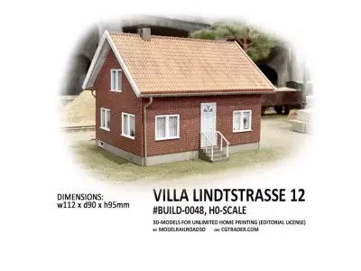 BUILD-0048 Villa Lindtstrasse H0-scale 3D print model