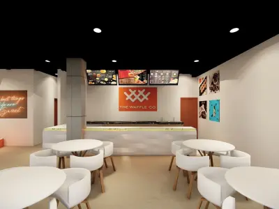 coffee area interior design  3D model