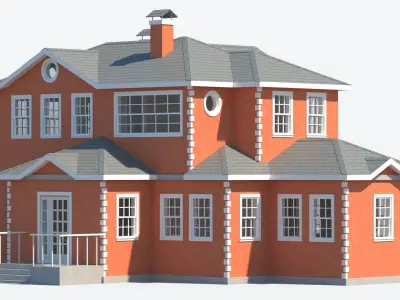 Residential House 4 Low-poly 3D model