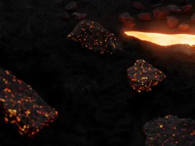 Photorealistic Lava Stones Low-poly 3D model