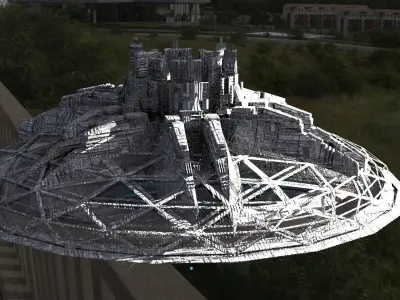 SciFi City Dome Array Base 4 3D model