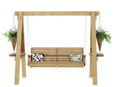 Garden swing 3D model 3