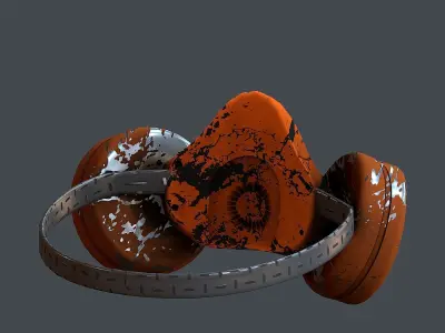 Gas mask helmet 3d model scifi Low-poly Low-poly 3D model Low-poly 3D model