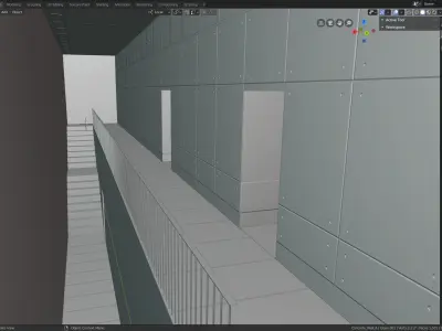 Concrete Environment Room  Low-poly 3D model
