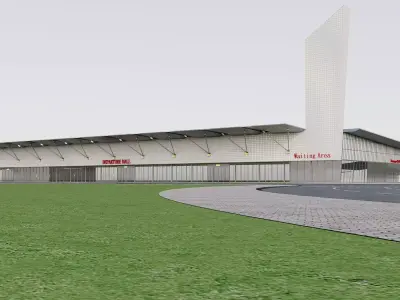 Modern Bus - Coach Terminal 3D model