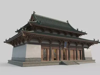 Ancient Asian Architectural Palaces and Taoist Temples 3D model