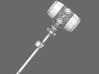 Cyber Samurai Power Warhammer RIGHT 3D print model