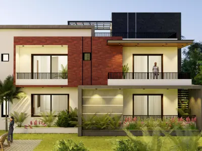 Modern Residential Villa - Contemporary House Exterior 3D model