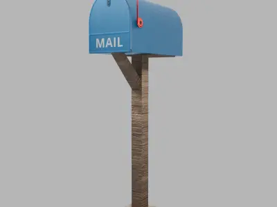 Low-Poly Mailbox Game Ready Asset Low-poly 3D model