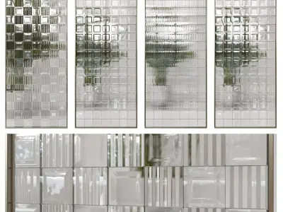 Glass block partition 3D model