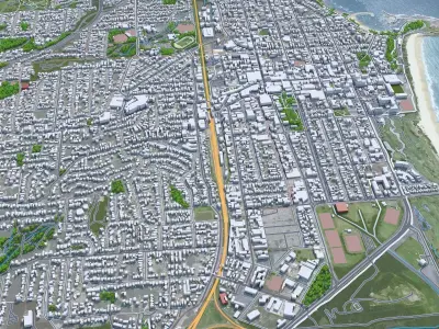 Wollongong Downtown Australia Low-poly 3D model