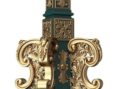 Classic Street Light 0202 Low-poly 3D model