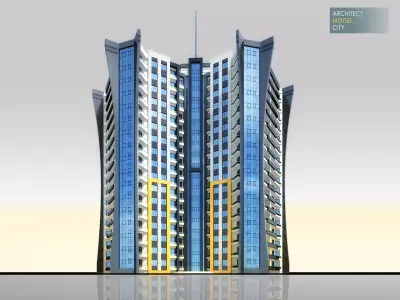 Apartment Architectural 3d Model with Render Scene Low-poly 3D model