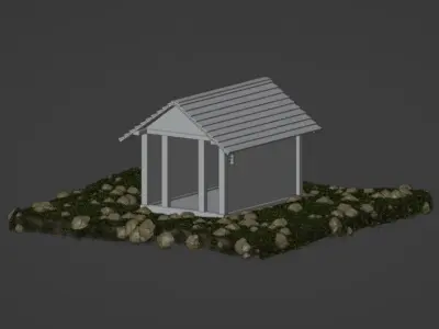 Dog Shelter 3d Model Free low-poly 3D model