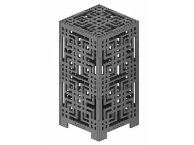 Wooden Lamp Laser Cut desk lamp lampshade Low-poly 3D model