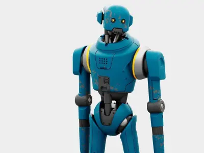 IMPERIAL PROTOCOL DROID RIGGED 3D model