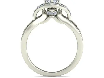 Women Wedding Engagement Two Band Ring 3D print model get