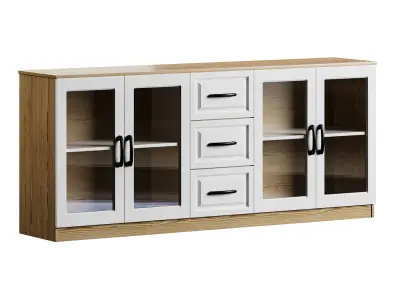 Modern Wood Buffet 3 3D model