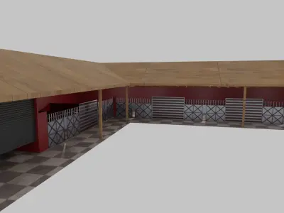 Horse Stable Low-poly 3D model