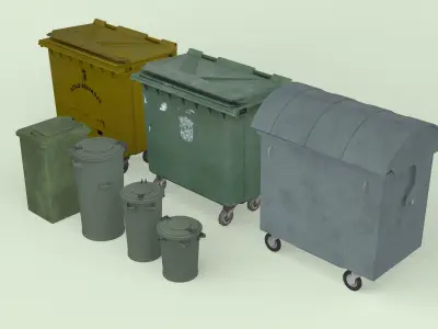 Garbage Containers and Bins 3D model