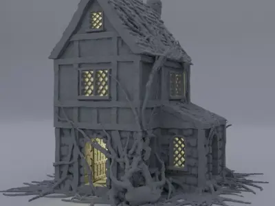 Corrupted Farmhouse Tabletop Terrain 28 mm 3D print model