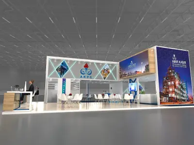 14X10 EXHIBITION STAND ALL SIDE OPEN 3D model