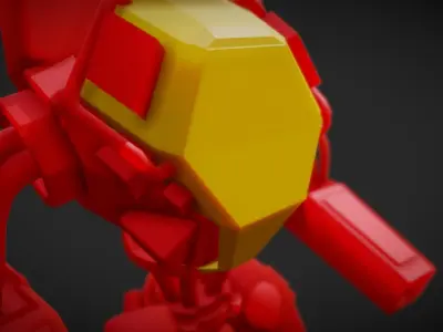 Red Mech Low-poly 3D model