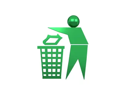 Recycle Symbols v7 007 Low-poly 3D model