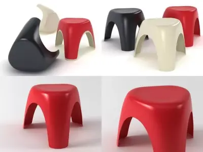 Elephant stool 3D model purchase