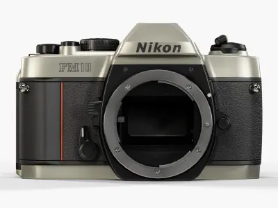 Nikon FM10 35mm film SLR camera Low-poly 3D model