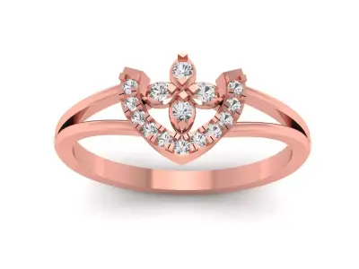 Solitaire Wedding Engagement Women Rings Flower Ring 3D print model purchase