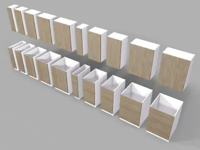 Kitchen Cabinet Collection Low-poly 3D model