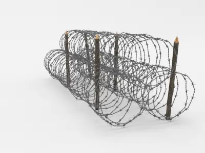 Barb Wire Obstacle 3D model
