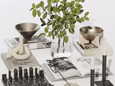 Decorative Set 040 Low-poly 3D model