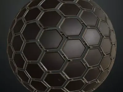 Dark Scratched Square Metal Panels PBR SEAMLESS Texture