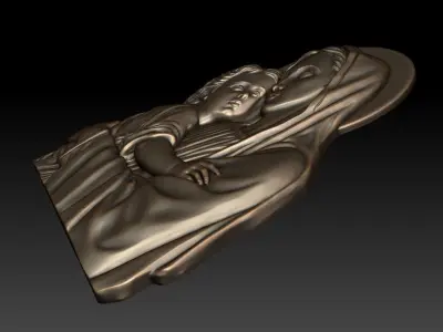 Virgin Mary and Child 2 3D print model