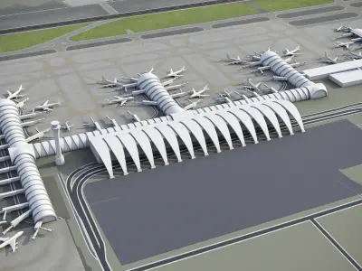 Chengdu Shuangliu International Airport - CTU Low-poly 3D model
